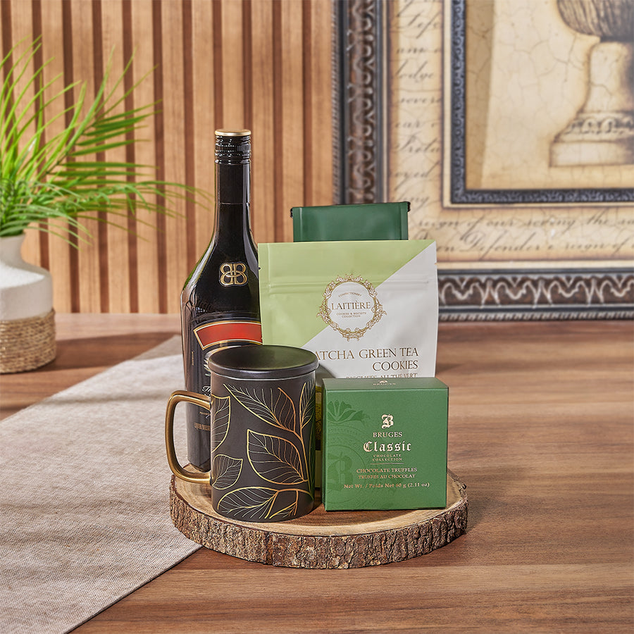 Celebrate any occasion in style with the Hillcrest Irish Coffee Gift Basket from New Jersey Baskets - New Jersey Delivery