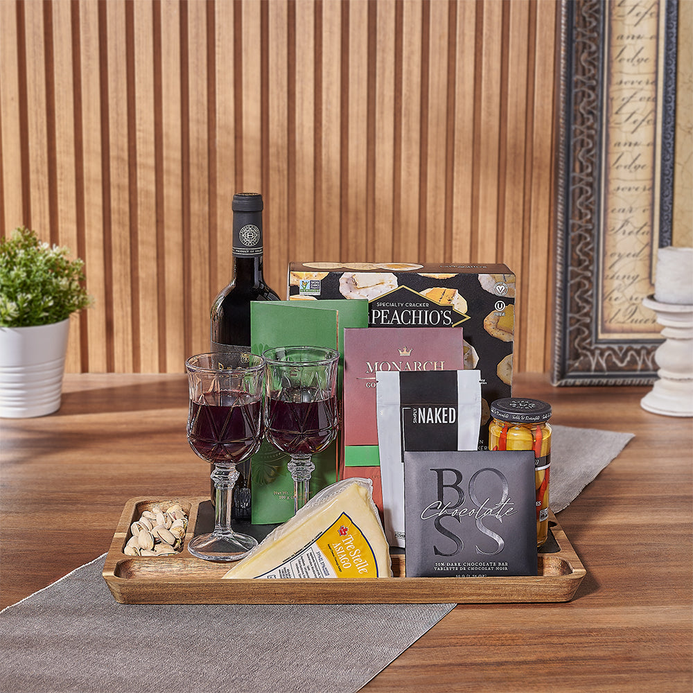 Kosher Wine and Sweets Basket – how the gift is presented