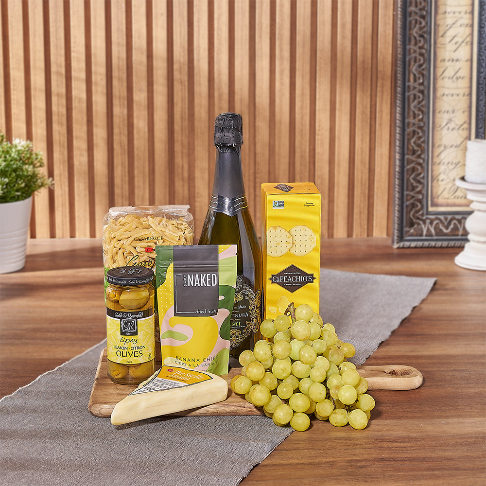 Sparkling Wine Kosher Gourmet Set – how the gift is presented