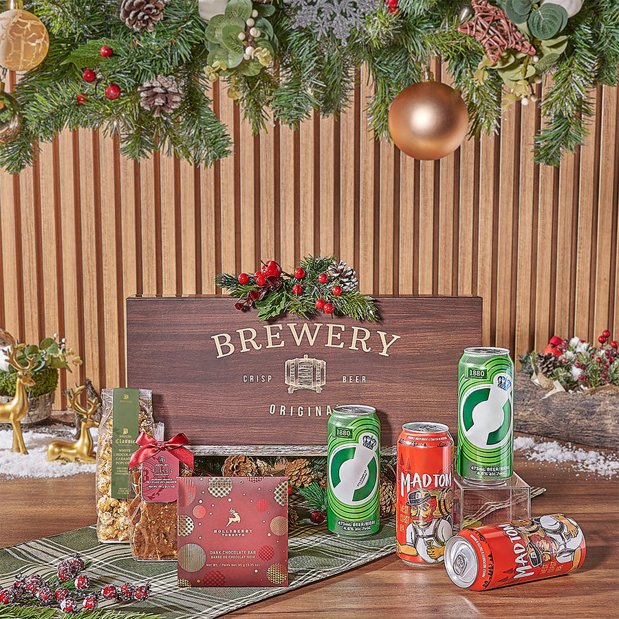 A Beer with Santa Gift Basket, beer gift, beer, christmas gift, christmas, chocolate gift, chocolate, New Jersey delivery