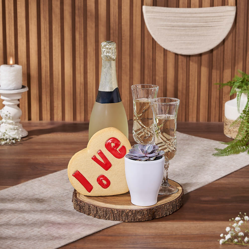 Beaconsfield Champagne Gift Basket, sparkling wine gift, sparkling wine, plant gift, plant, cookie gift, cookie, New Jersey delivery Beaconsfield Champagne Gift Basket, sparkling wine gift, sparkling wine, plant gift, plant, cookie gift, cookie, New Jersey delivery