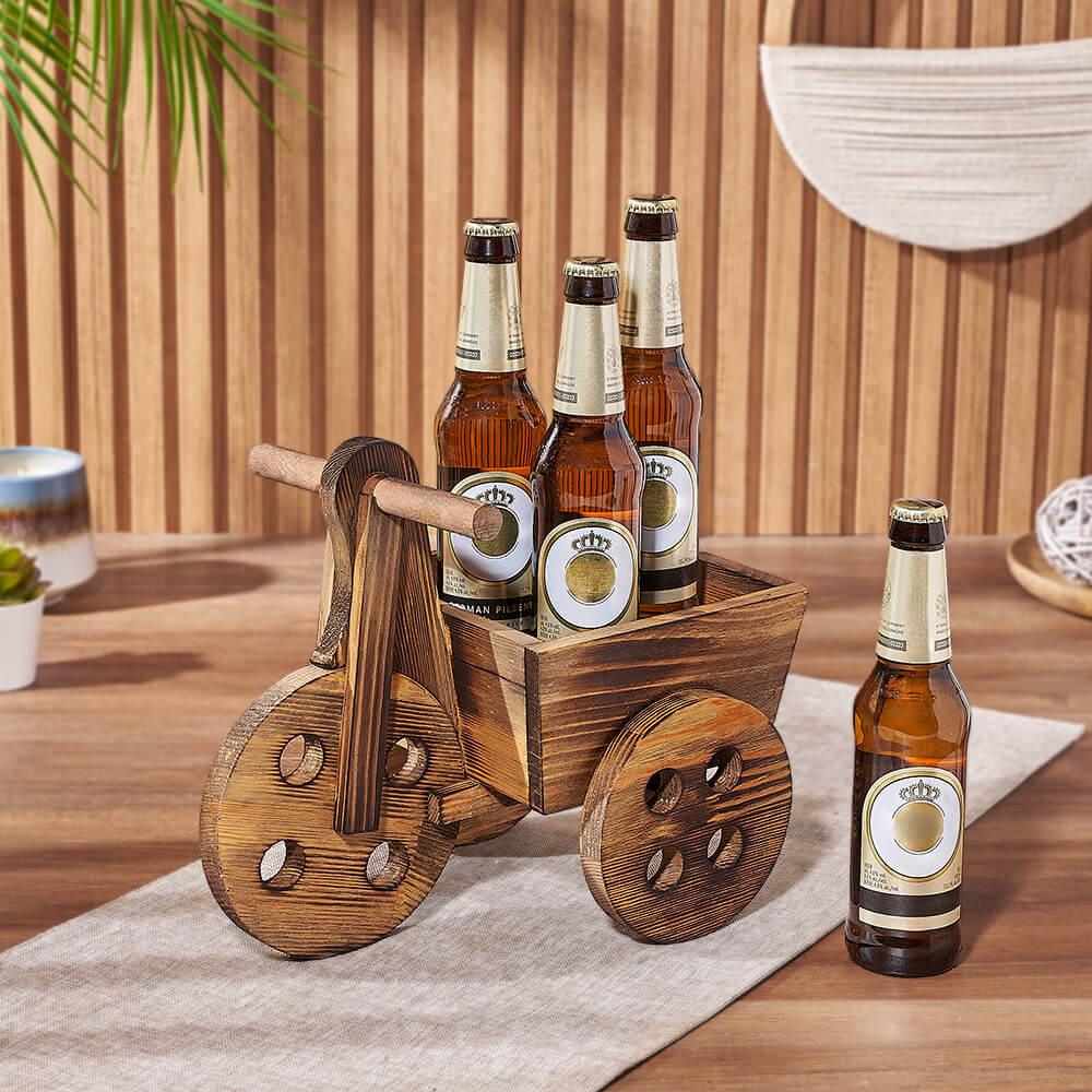 Four Bottle Beer Gift Cart – how the gift is presented