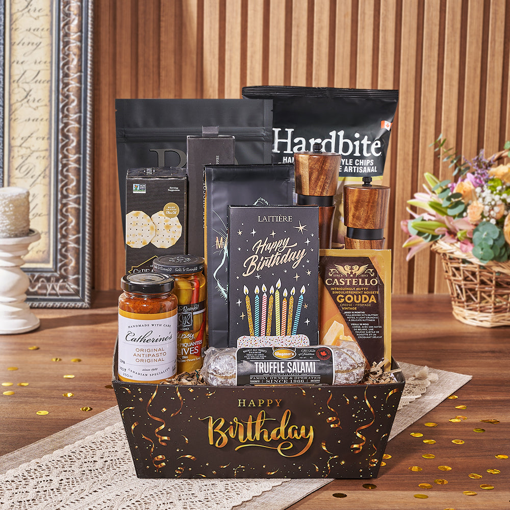 Birthday Snack Market Tray – how the gift is presented