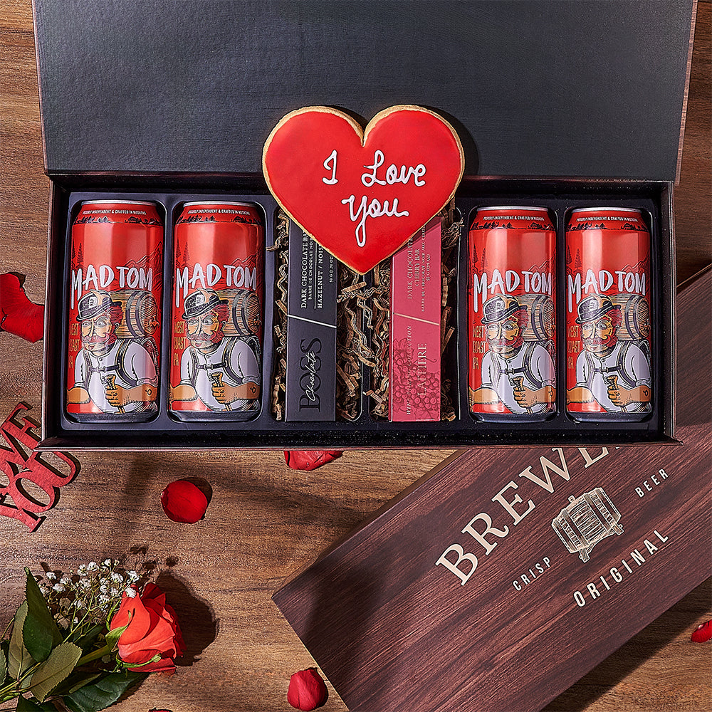 Valentine's Day Wooden Beer Can Gift – how the gift is presented