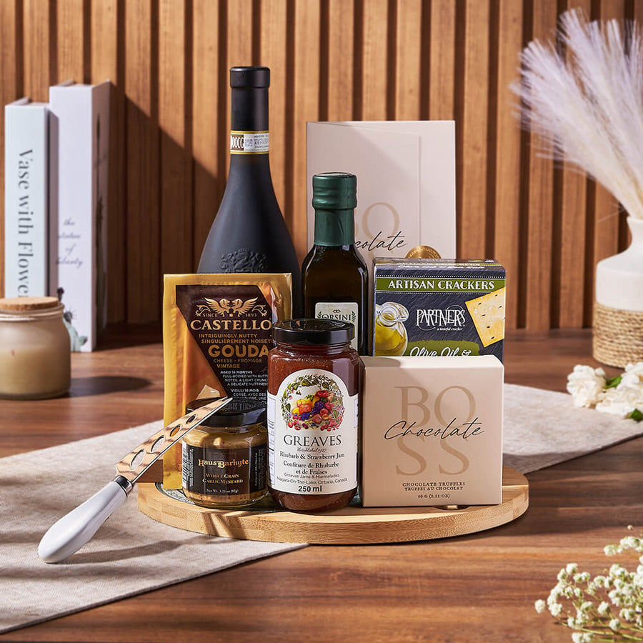 Cheese Board & Wine Gift Set, cheese gift, cheese, wine gift, wine, cheese board gift, cheese board, New Jersey delivery