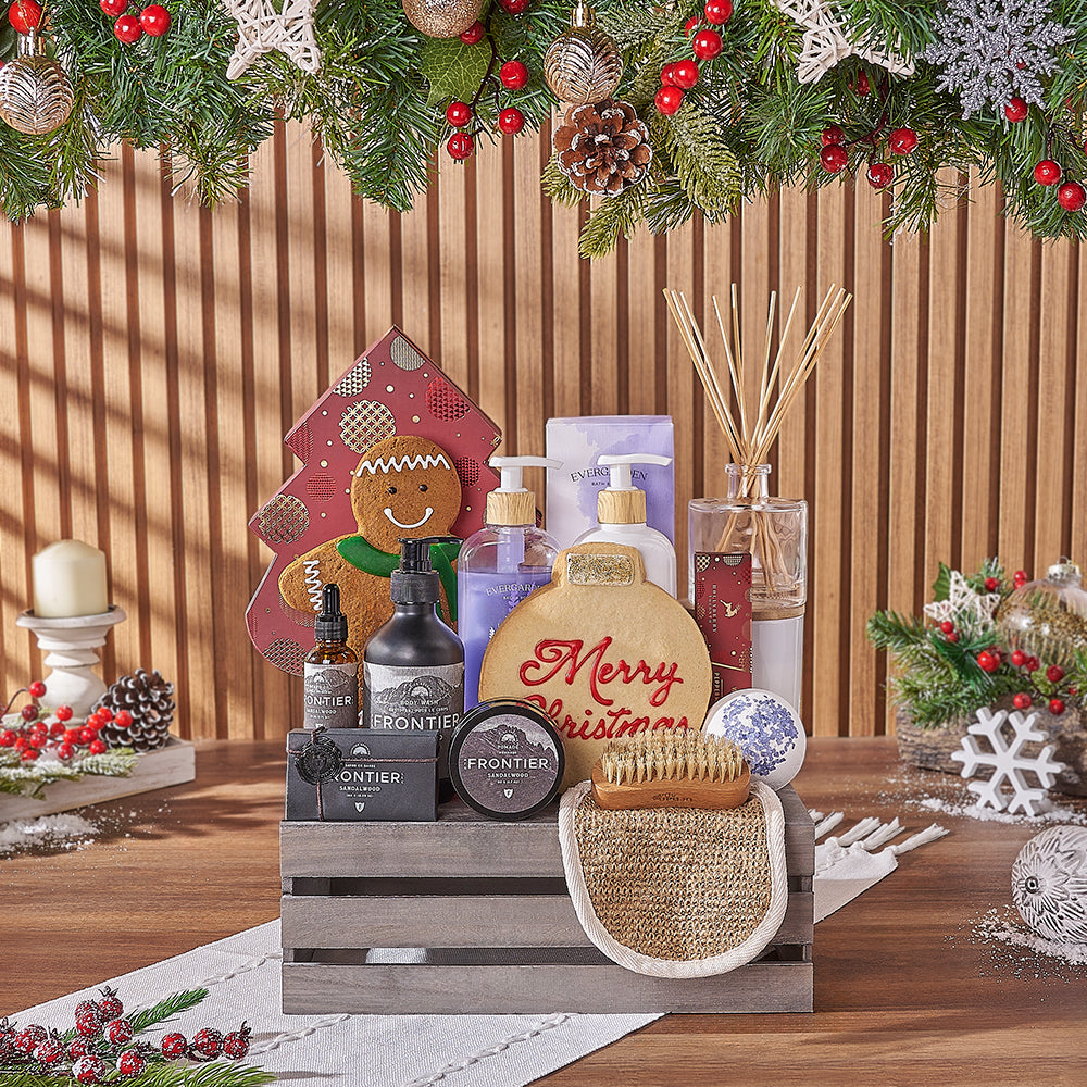 Christmas Lavender and Spa Wooden Gift Crate – how the gift is presented