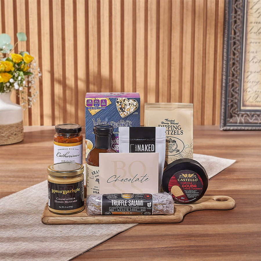 Decadent Dip Trio Gift Board, cheese gift, cheese, salami gift, salami, charcuterie gift, charcuterie, New Jersey delivery