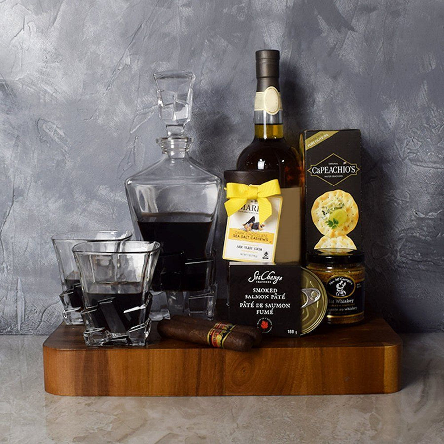 Deluxe Decanter Basket is a wonderful way to send someone your regards, courtesy from New Jersey Baskets - New Jersey Delivery