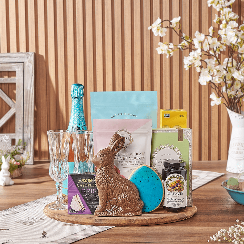 Sparkling Wine and Treats Easter Gift, New Jersey – how the gift is presented