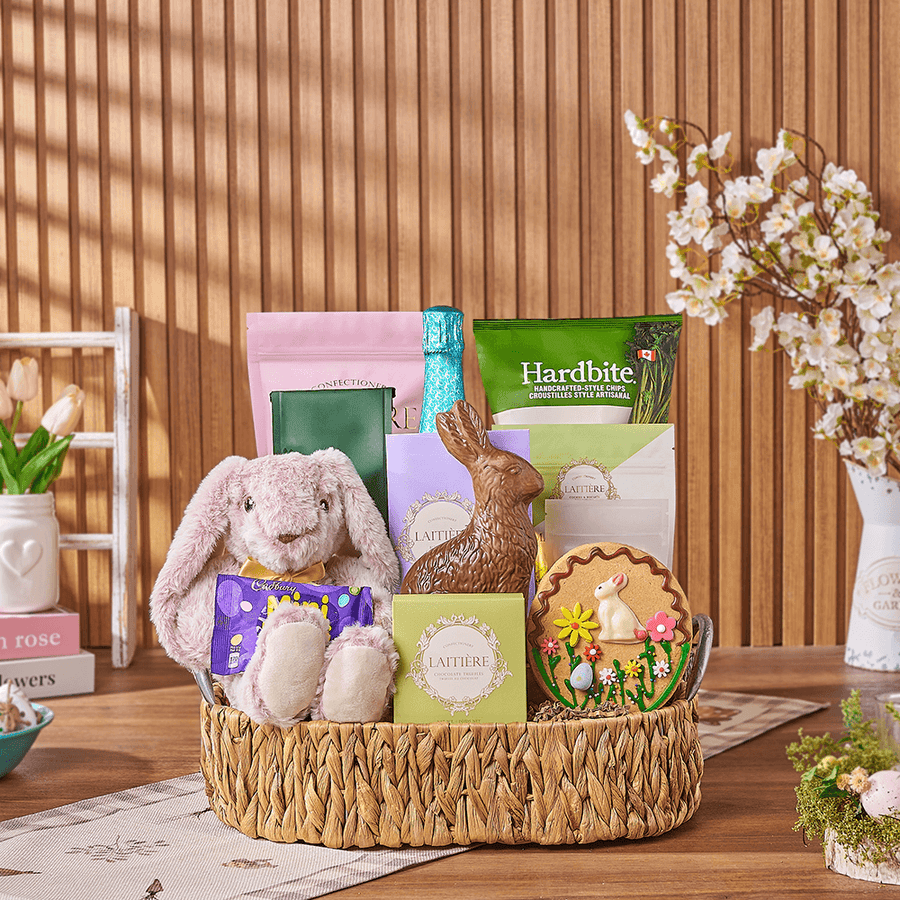 Easter Champagne & Snack Basket, easter gift, easter, sparkling wine gift, sparkling wine, champagne gift, champagne, chocolate gift, chocolate, New Jersey delivery