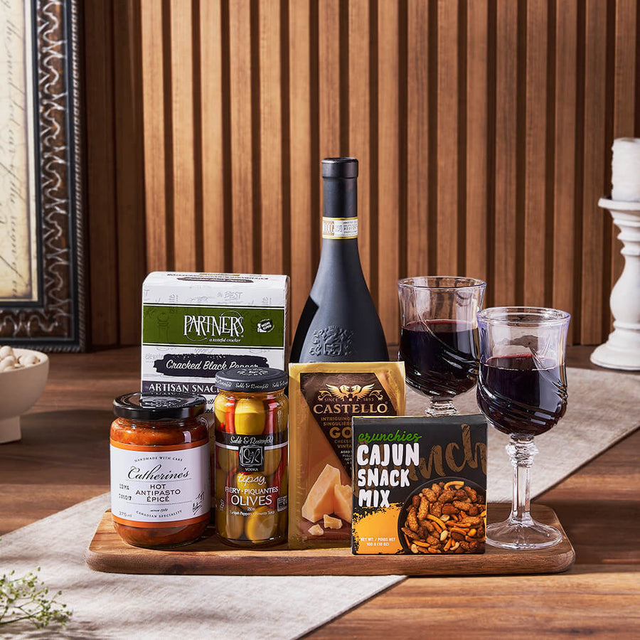 From Italy With Love Wine & Cheese Gift Basket, wine gift, wine, cheese gift, cheese, appetizer gift, appetizer, New Jersey delivery