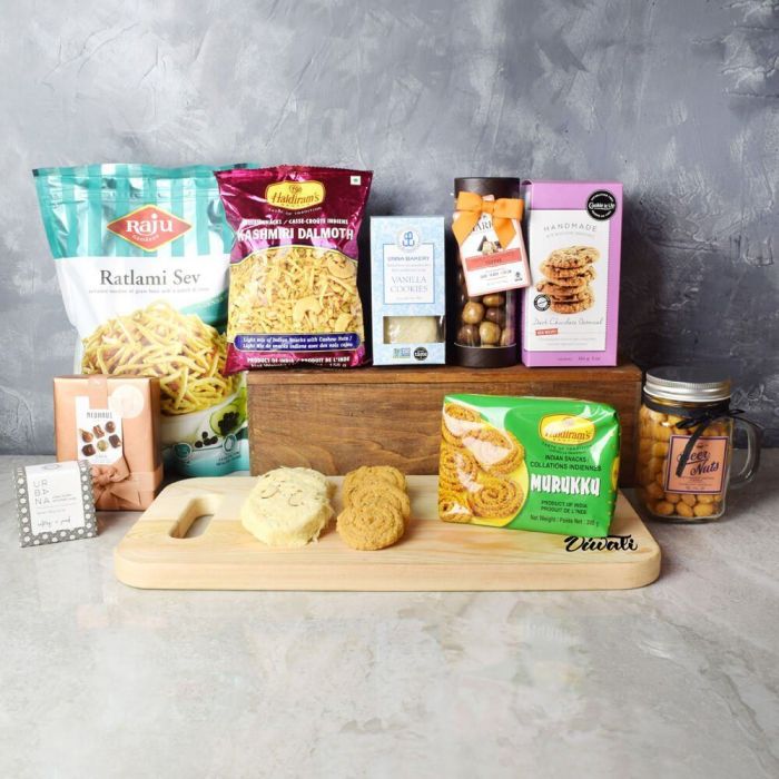 Diwali Treats Snack Basket – how the gift is presented