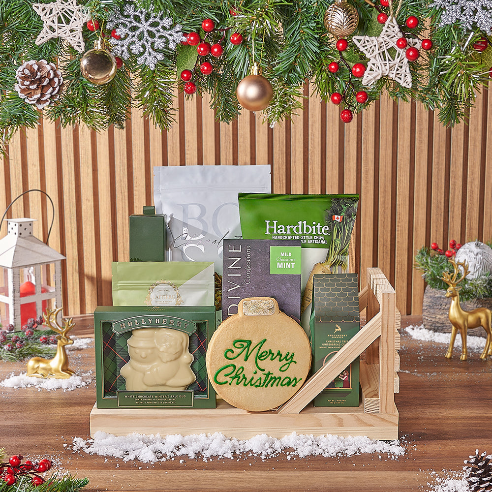 Sleigh Gift Basket Christmas – how the gift is presented
