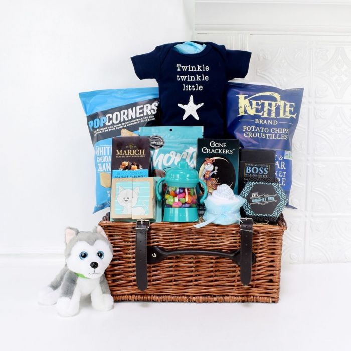 Baby Gift Basket with Snacks – how the gift is presented