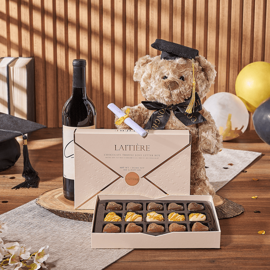 Love Letter to Graduation Gift, graduation gift, graduation, wine gift, wine, chocolate gift, chocolate, New Jersey delivery
