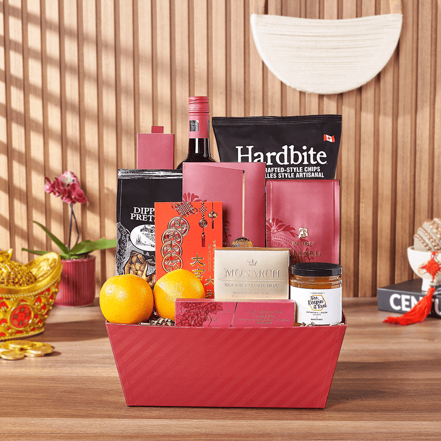 Lucky Wine & Snack Gift Set, wine gift, wine, chinese new year gift, chinese new year, lunar new year gift, lunar new year, New Jersey delivery