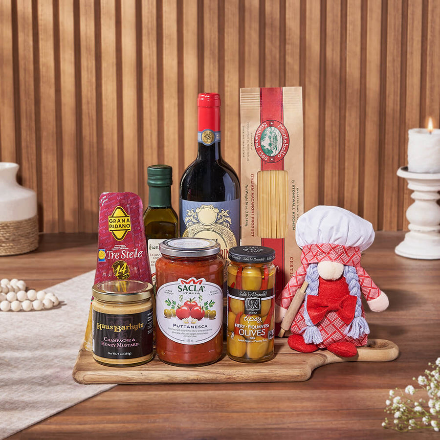 Pasta Chef & Wine Gift Set, wine gift, wine, pasta gift, pasta, gourmet gift, gourmet, New Jersey delivery