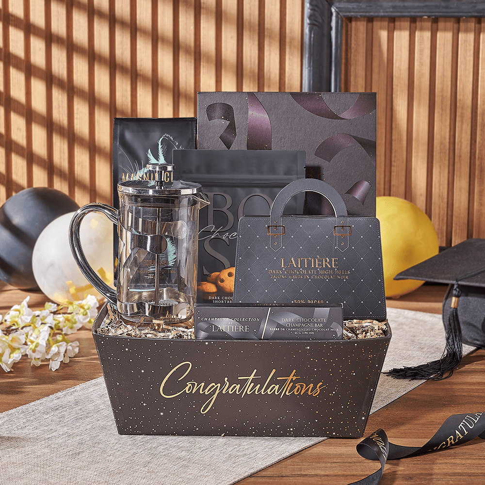 Graduation Celebration Coffee and Chocolate – how the gift is presented