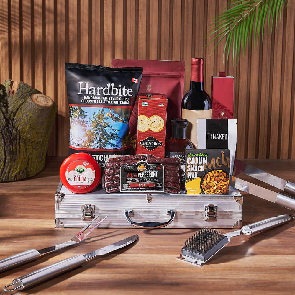 Wine and Grill Tool Basket – how the gift is presented