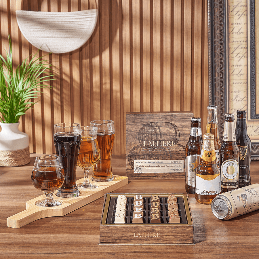 Sweet Truffle & Beer Flight, beer flight gift, beer flight, beer gift, beer, chocolate gift, chocolate, New Jersey delivery