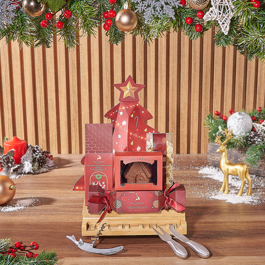Yuletide Snacking Basket, chocolate gift, chocolate, christmas gift, christmas, New Jersey delivery