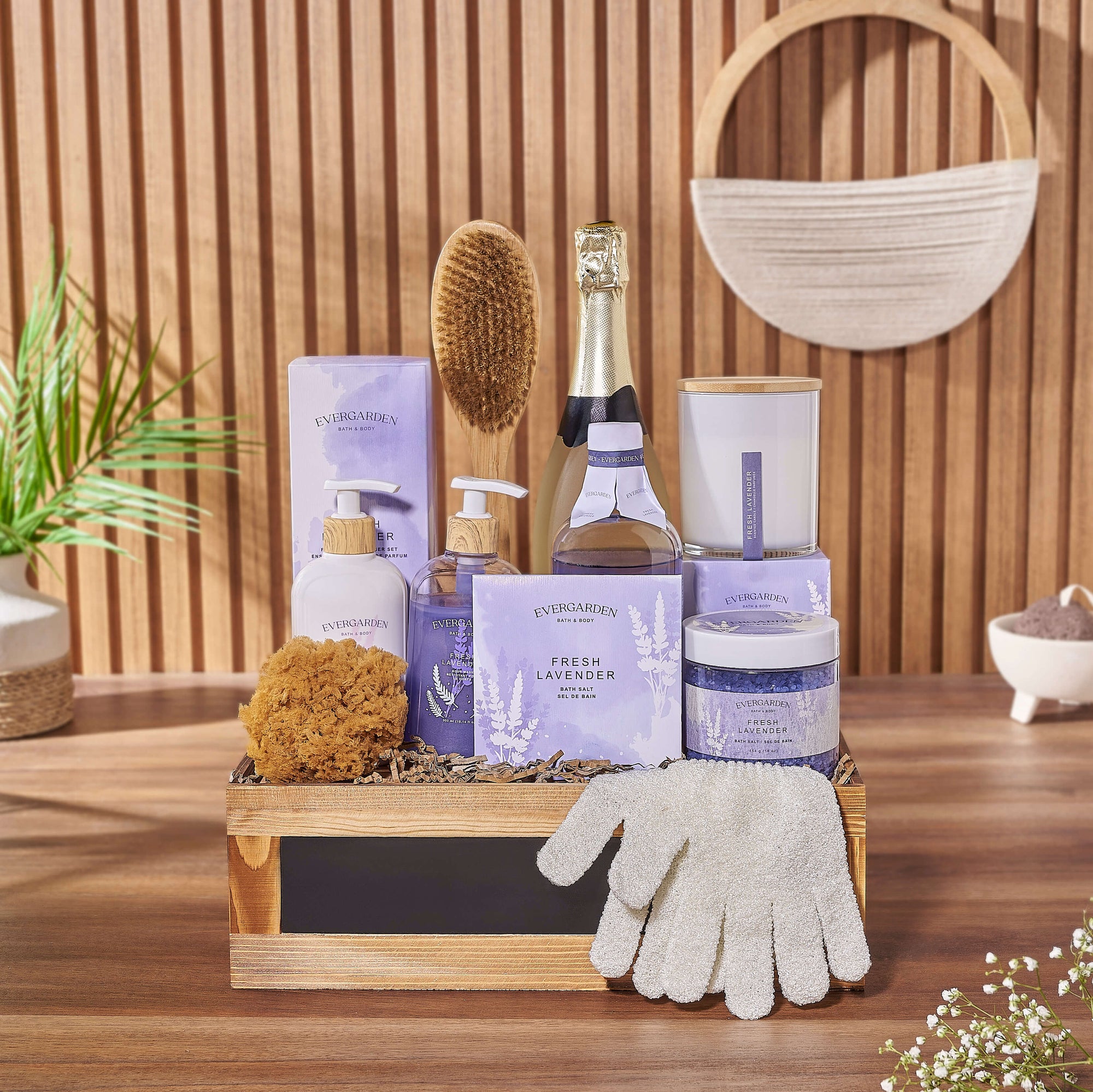 With the Deluxe Lavender & Champagne Spa Gift Set from New Jersey Baskets - New Jersey delivery