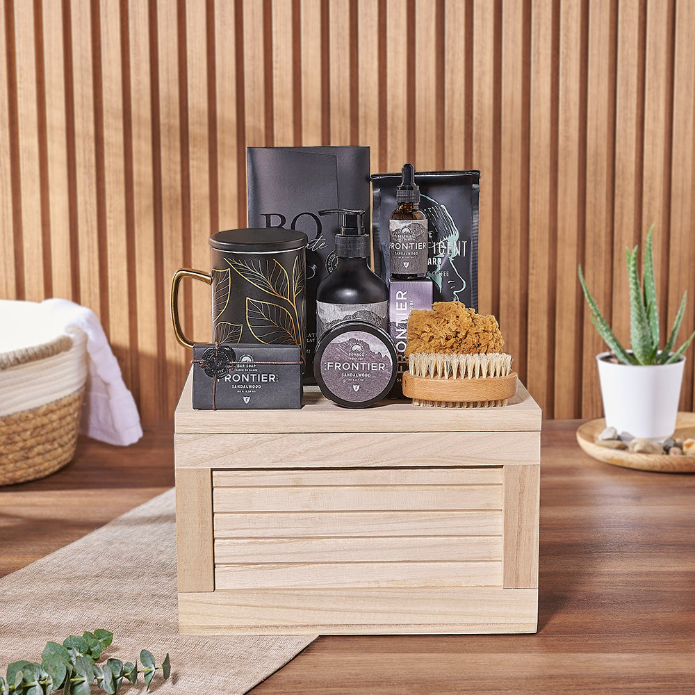 Spa Gift Crate with Chocolate – how the gift is presented