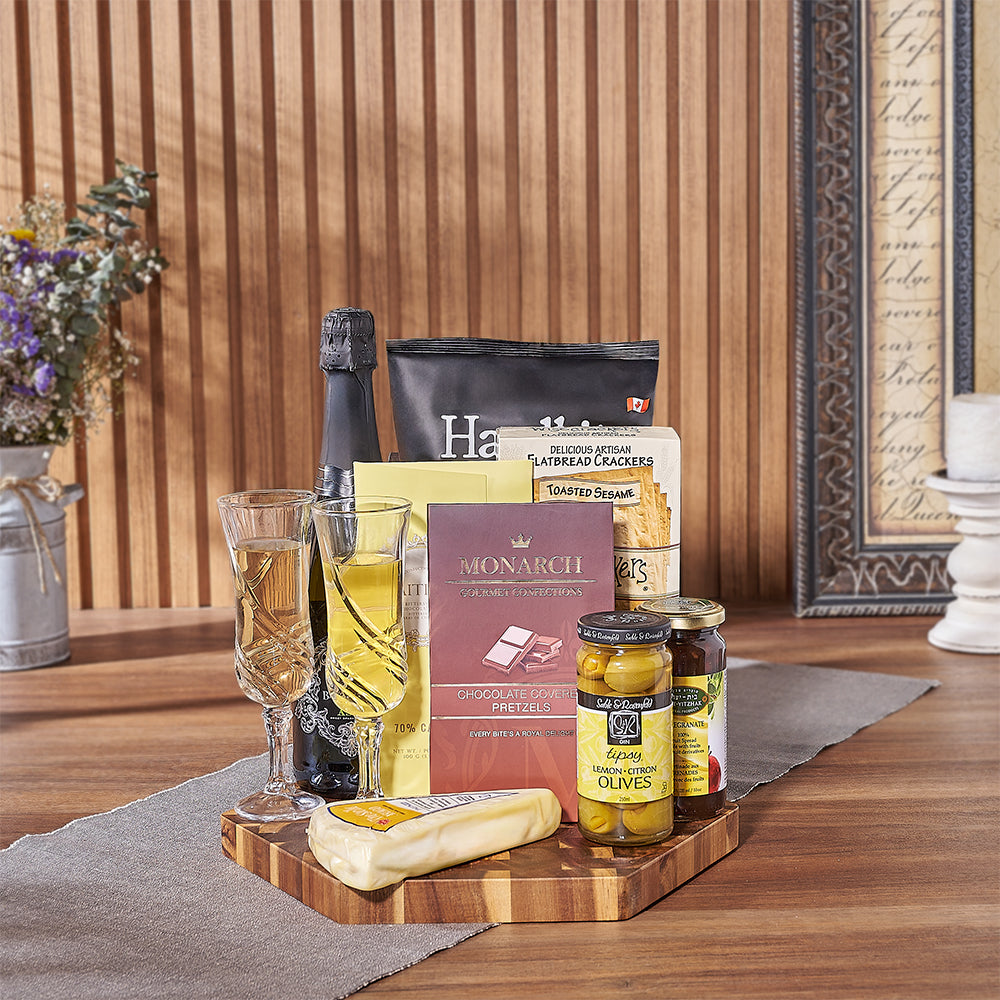 Kosher Sparkling Wine Gift Basket, New Jersey – how the gift is presented
