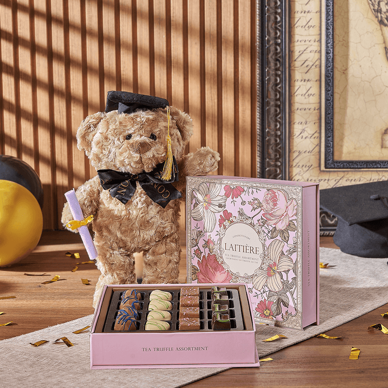 Indulgent Graduation Gift Set, graduation gift, graduation, chocolate gift, chocolate, plush gift, plush, New Jersey delivery