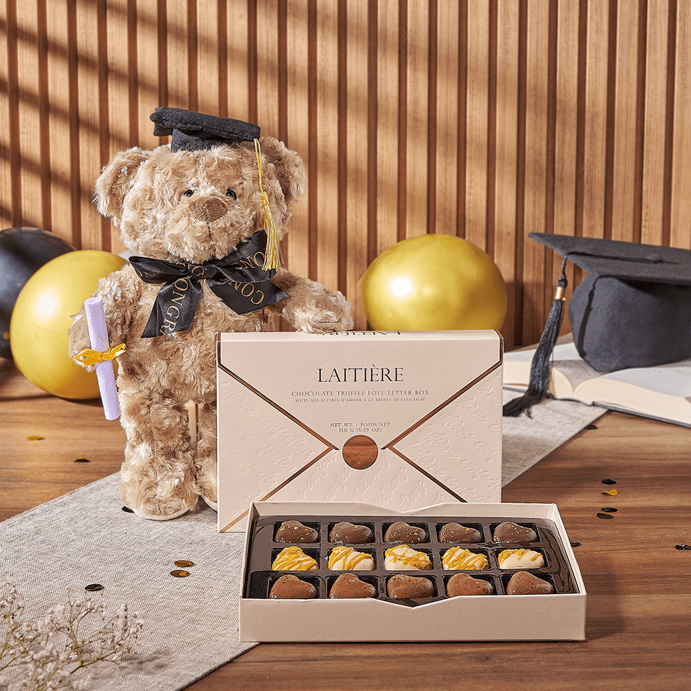 Graduation Chocolate &amp; Teddy Gift, chocolate gift, chocolate, bear gift, bear, New Jersey delivery