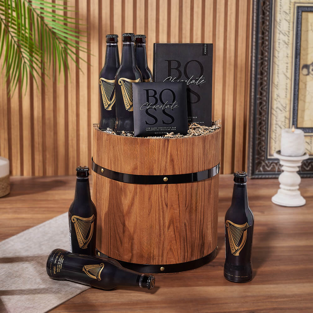 Barrel &amp; Beers Gift Set, beer gift, beer, chocolate gift, chocolate, New Jersey delivery