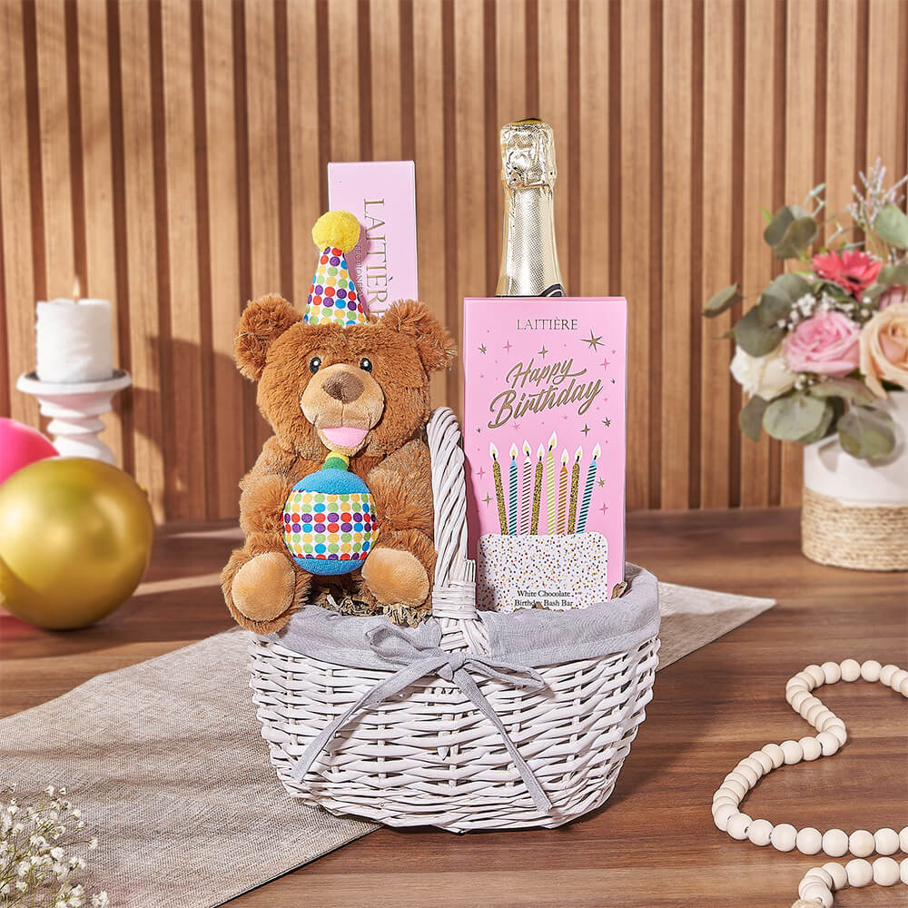 Bubbly Birthday Gift Basket, champagne gift, champagne, sparkling wine gift, sparkling wine, birthday gift, birthday, New Jersey delivery