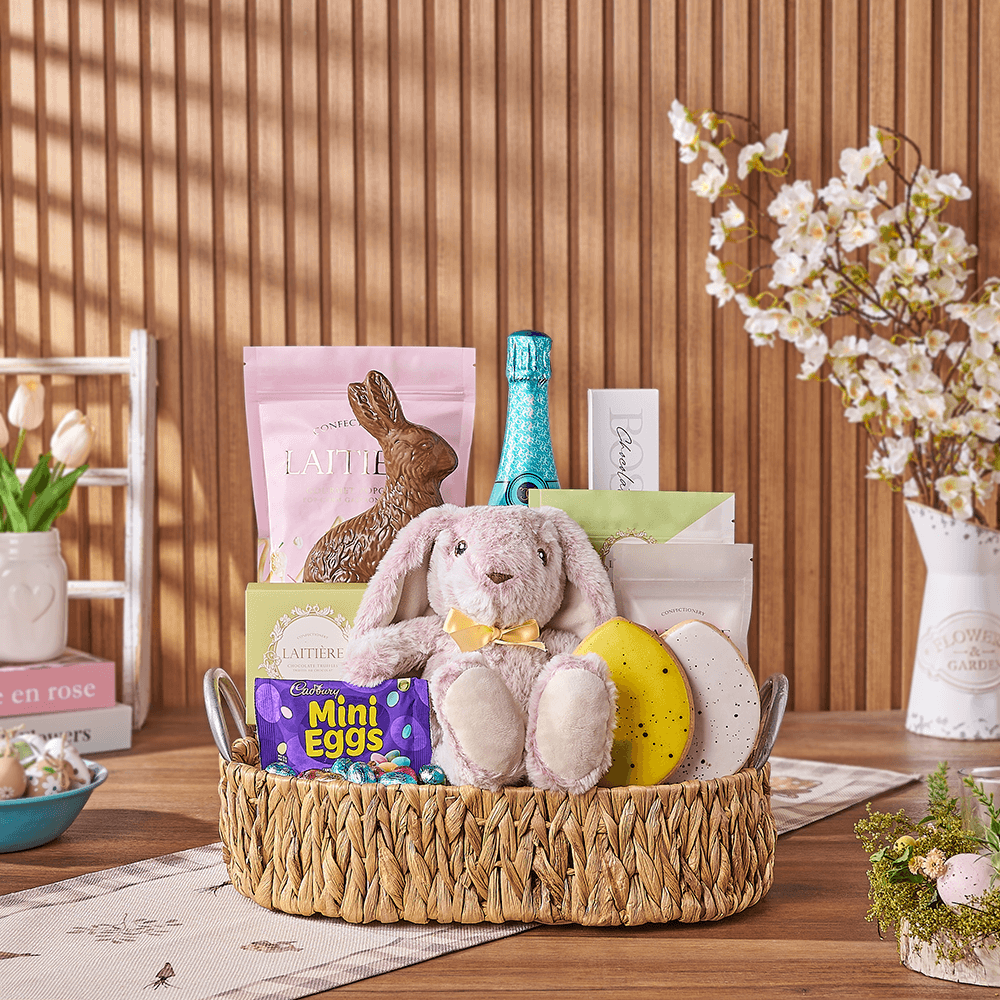 Bubbly Bunny Gift Set, sparkling wine gift, sparkling wine, champagne gift, champagne, chocolate gift, chocolate, easter gift, easter, New Jersey delivery