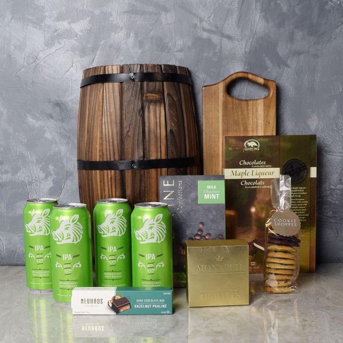 Chocolate and Craft Beer Gift Basket – how the gift is presented