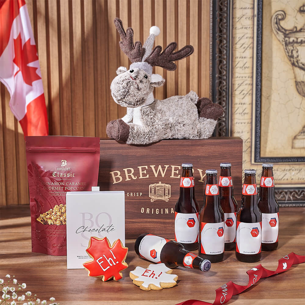 Canada Day Sweet Treat &amp; Beer Gift, beer gift, beer, canada day gift, canada day, cookie gift, cookie, New Jersey delivery
