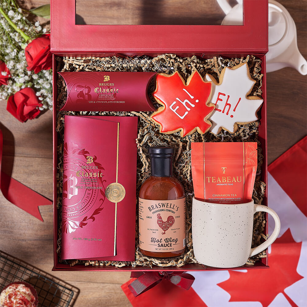 Canada Day Tea Gift Box, canada day gift, canada day, tea gift, tea, chocolate gift, chocolate, New Jersey delivery