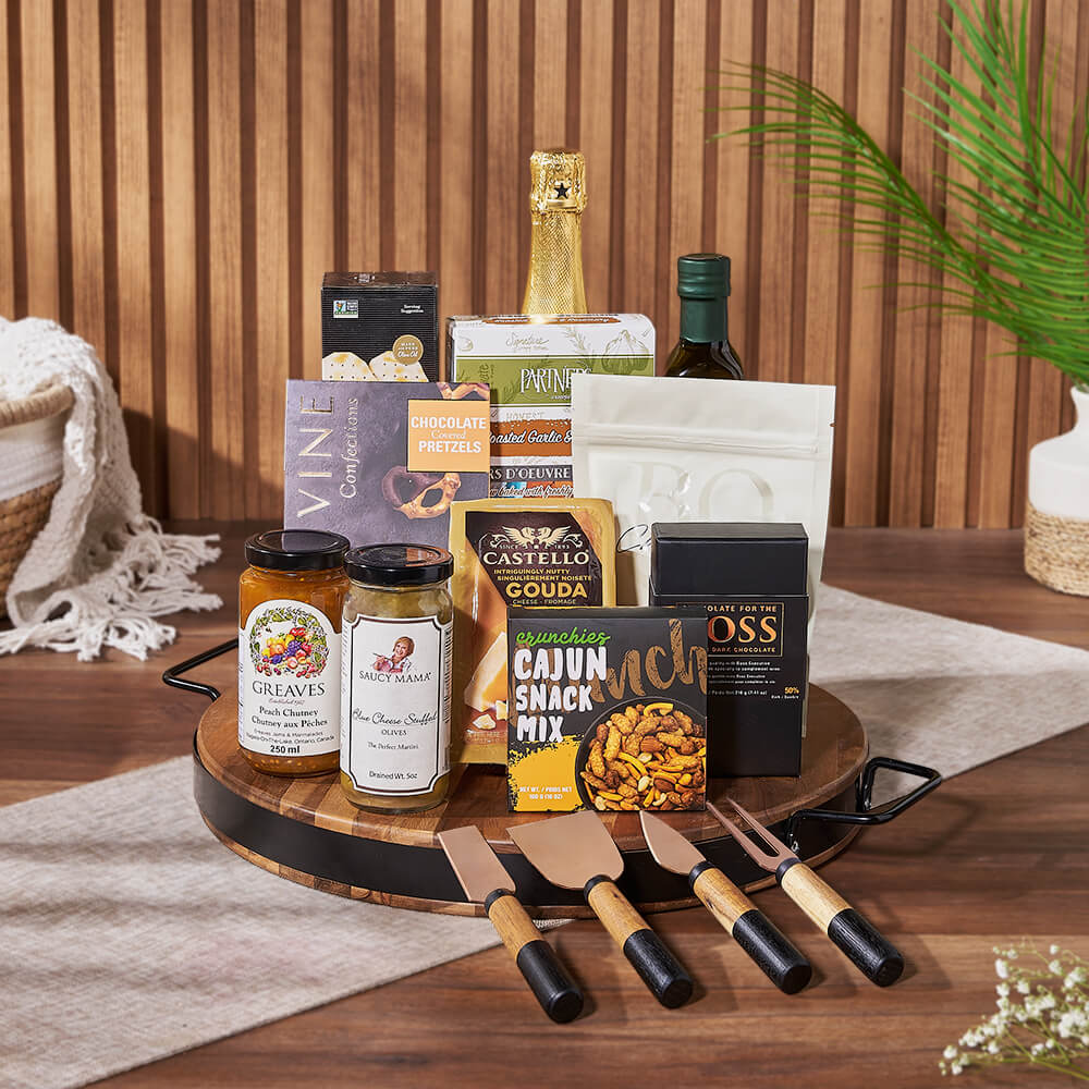 Champagne &amp; Cheese Platter Gift Set, champagne gift, champagne, sparkling wine gift, sparkling wine, cheese board gift, cheese board, New Jersey delivery