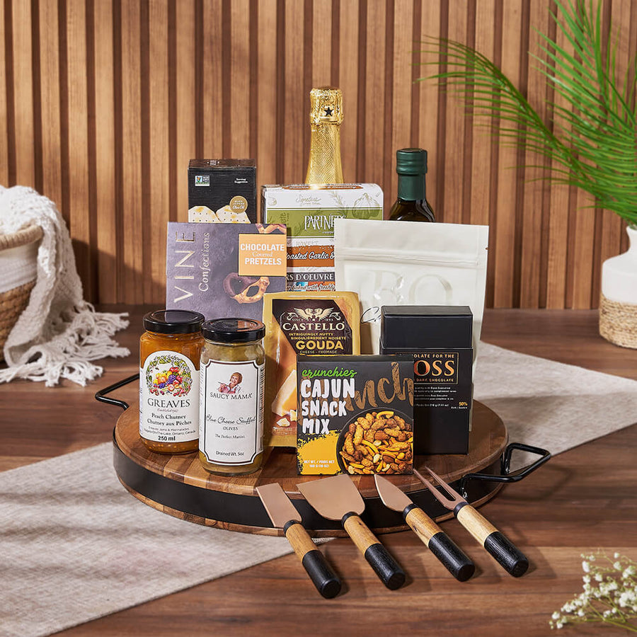 Champagne & Cheese Platter Gift Set, champagne gift, champagne, sparkling wine gift, sparkling wine, cheese board gift, cheese board, New Jersey delivery