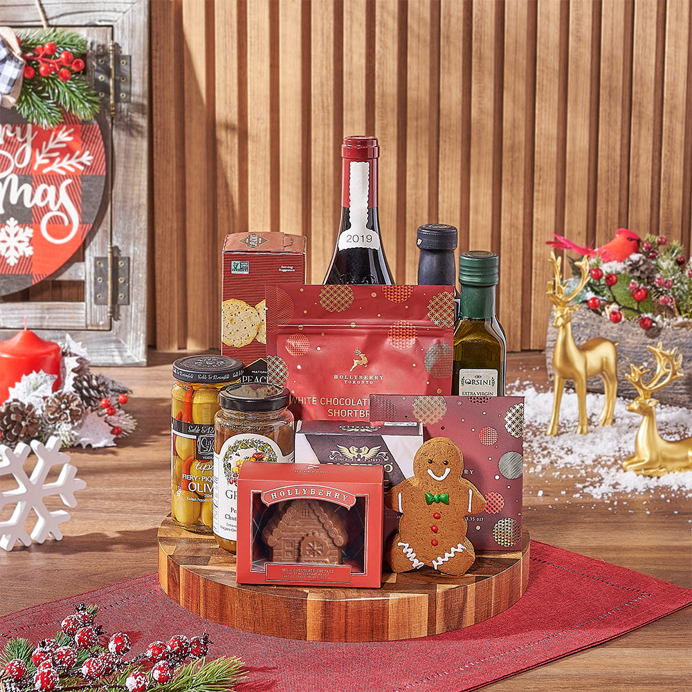 Christmas Chocolate &amp; Wine Gift Board, wine gift, wine, christmas gift, christmas, holiday gift, holiday, New Jersey delivery