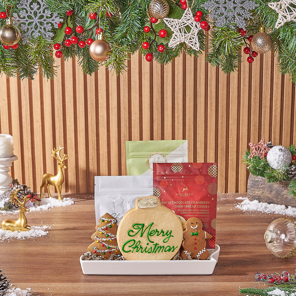 Christmas Handmade Cookies and Dish Basket – how the gift is presented