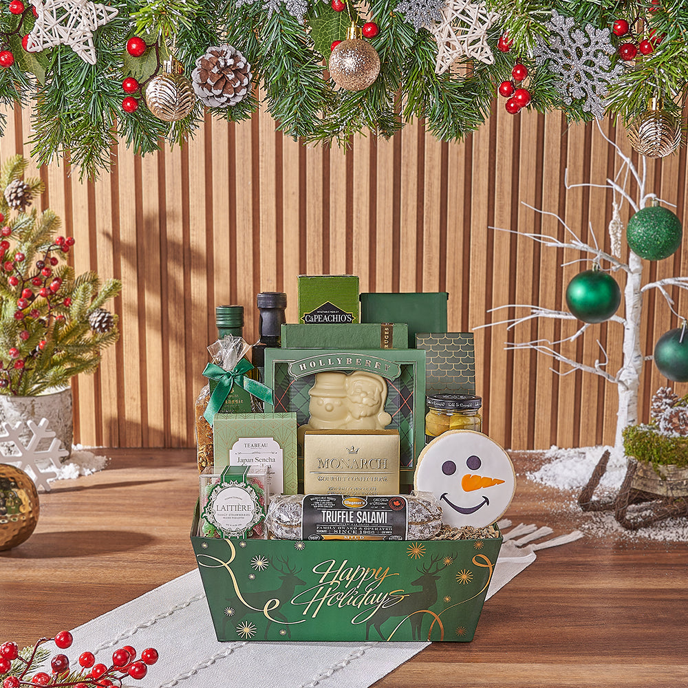 Christmas Crunch Basket, christmas gift, christmas, chocolate gift, chocolate, cookie gift, cookie, New Jersey delivery