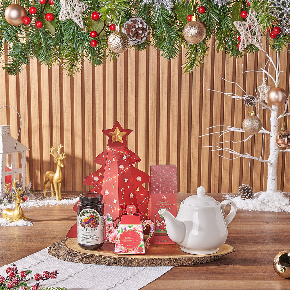 Chocolate Truffles and Buckingham Tea Basket – how the gift is presented