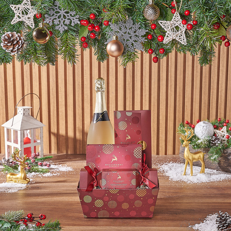 Christmas Joy Champagne Set, champagne gift, champagne, chocolate gift, chocolate, christmas gift, christmas, New Jersey delivery