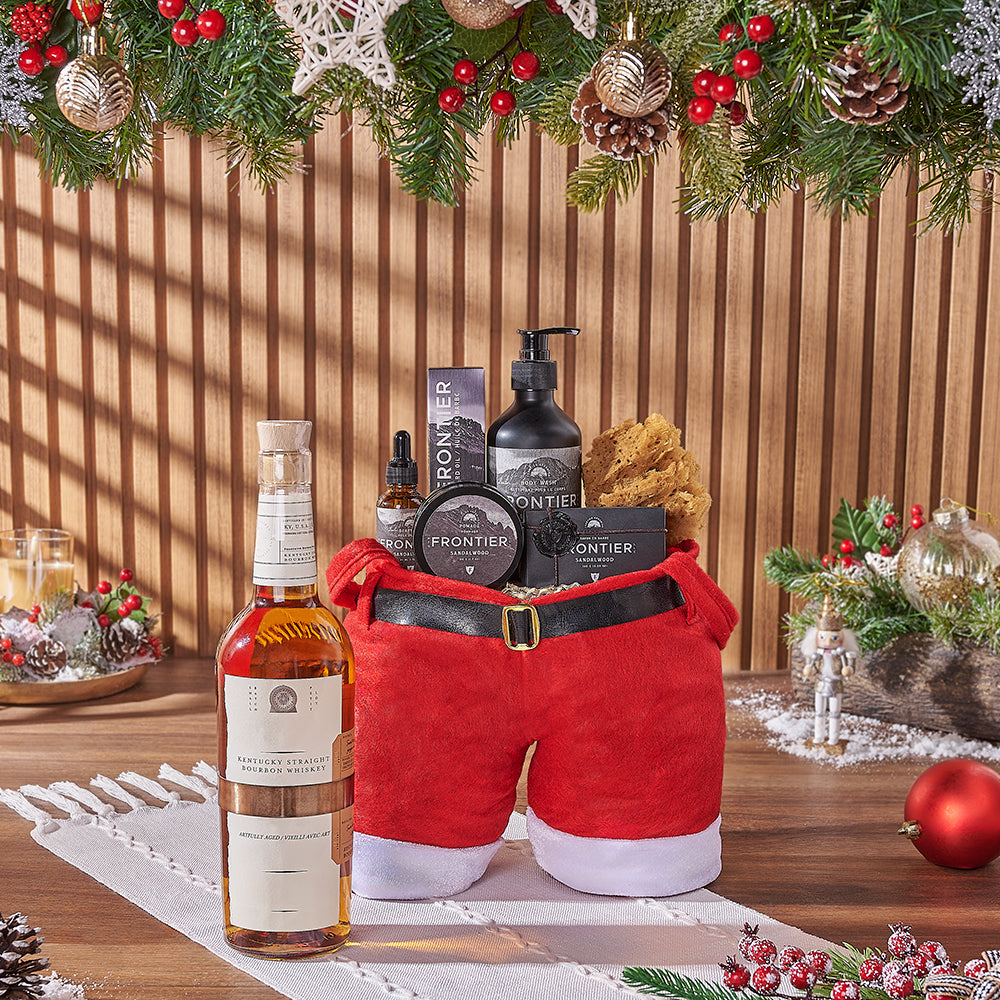 Christmas Liquor &amp; Spa Gift Bag, liquor gift, liquor, spa gift, spa, Christmas gift, Christmas, men's spa gift, men's spa, New Jersey delivery