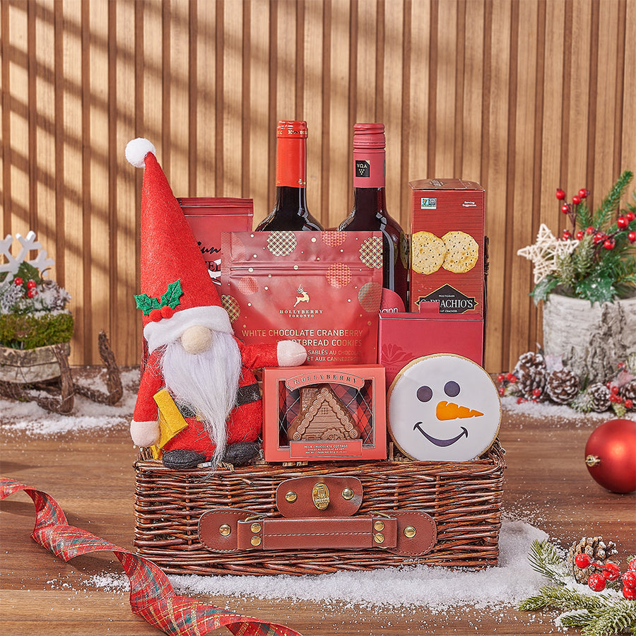 Christmas Wine Pairing Basket, wine gift, wine, chocolate gift, chocolate, christmas gift, christmas, New Jersey delivery