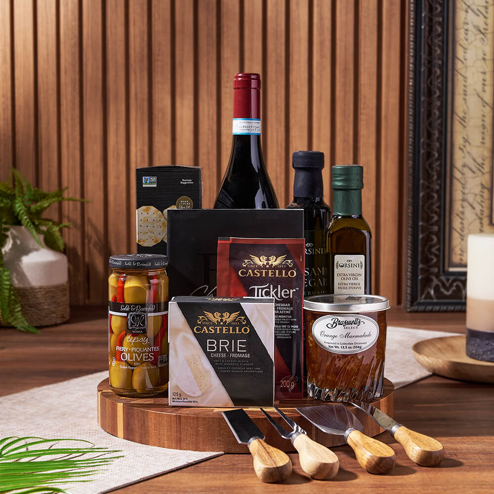 Classic Wine &amp; Dine Gift Basket, wine gift, wine, gourmet gift, gourmet, New Jersey delivery