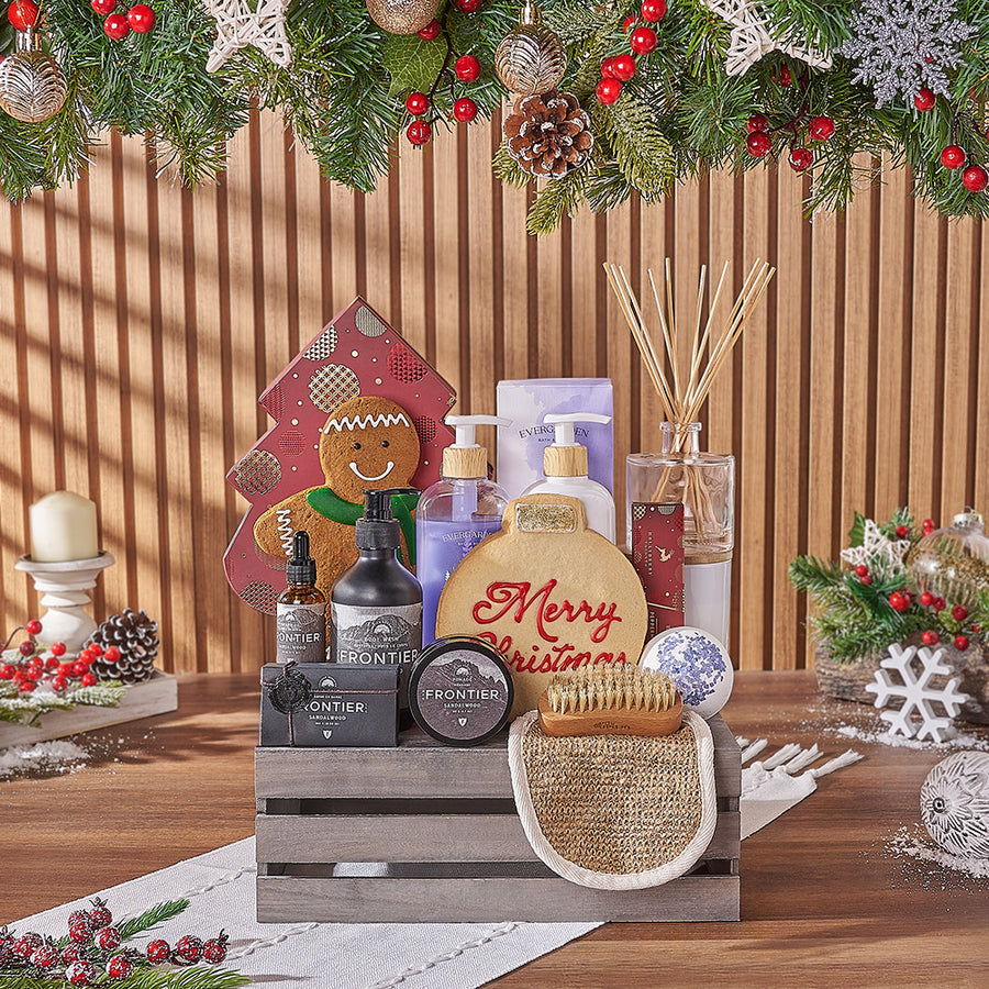 Complete Christmas Spa Gift Crate, Christmas gift, Christmas, spa gift, spa, chocolate gift, chocolate, New Jersey  delivery