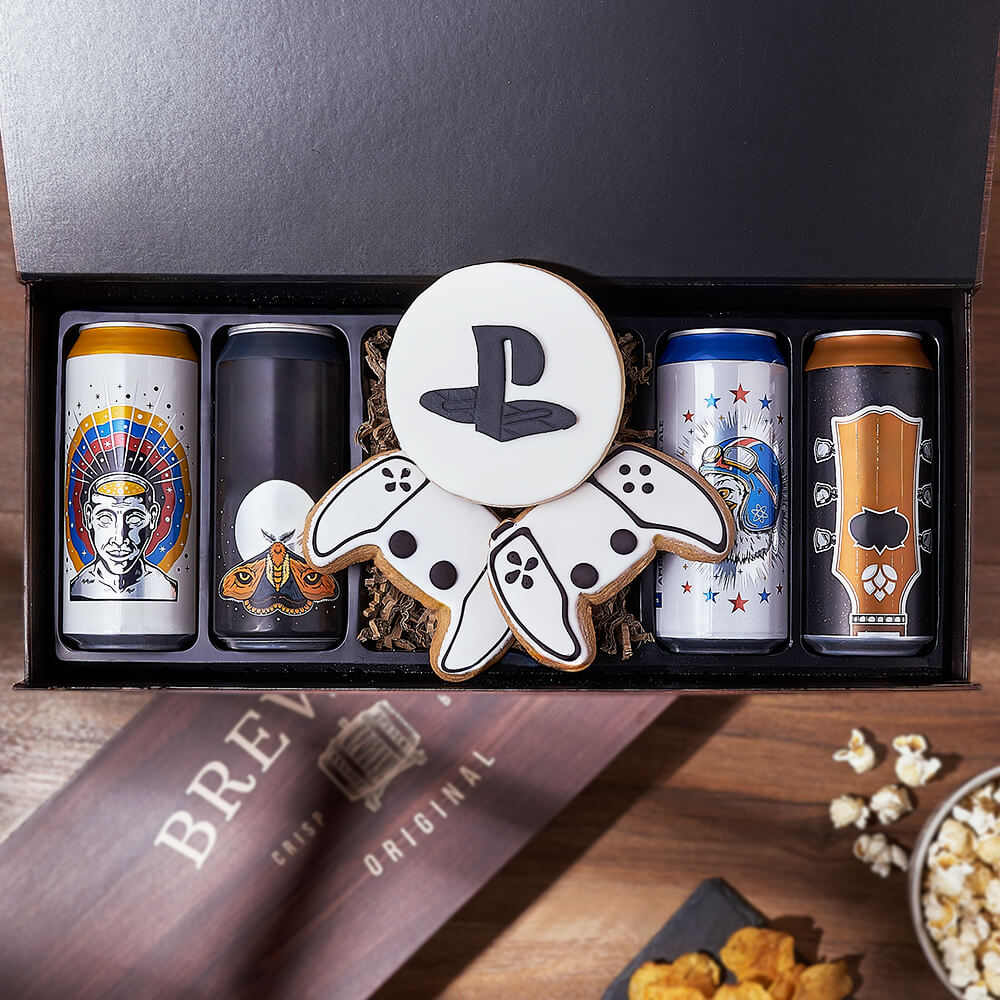 Craft Brew &amp; Gaming Gift Set, beer gift, beer, gaming gift, gaming, cookie gift, cookie, New Jersey delivery