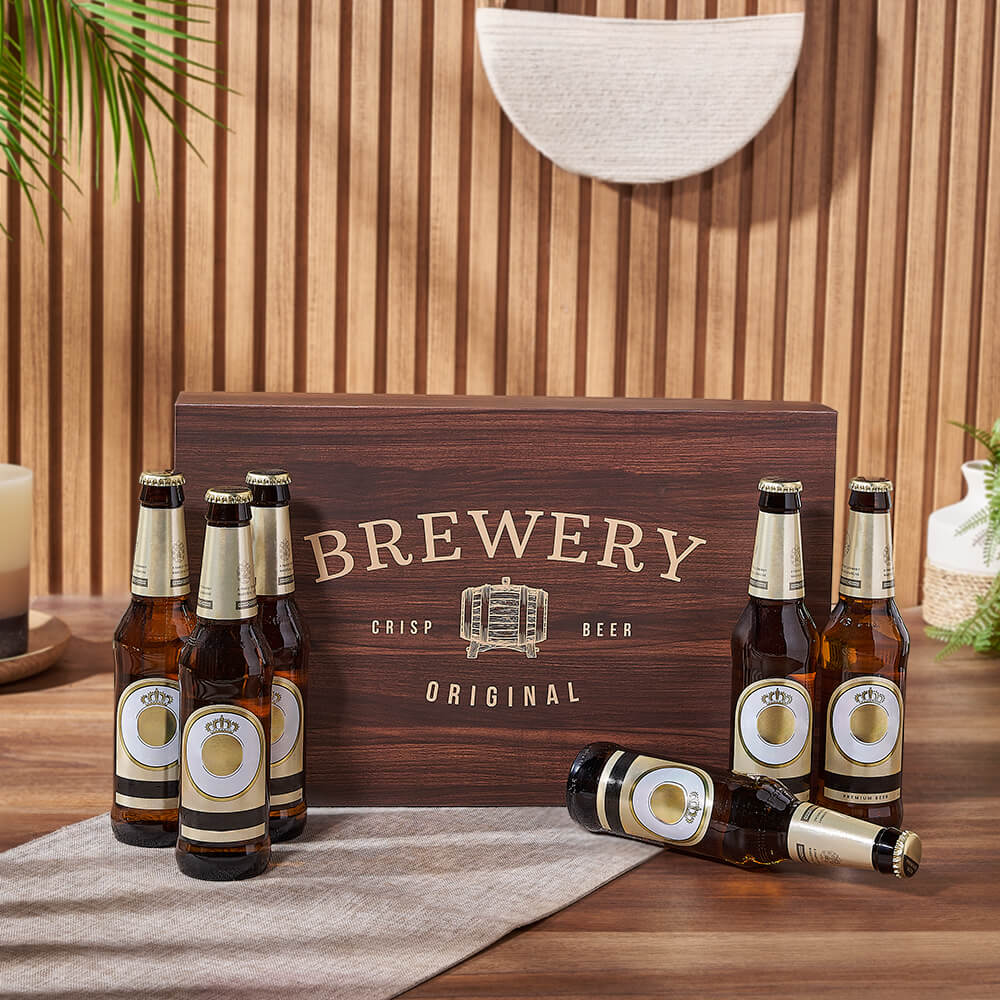 Beer Gift Basket with Six Bottles – how the gift is presented