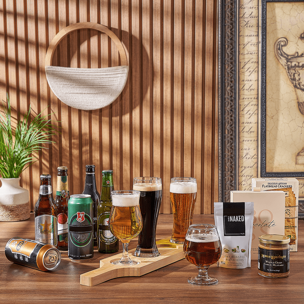 Premium Beer Flight Basket – how the gift is presented